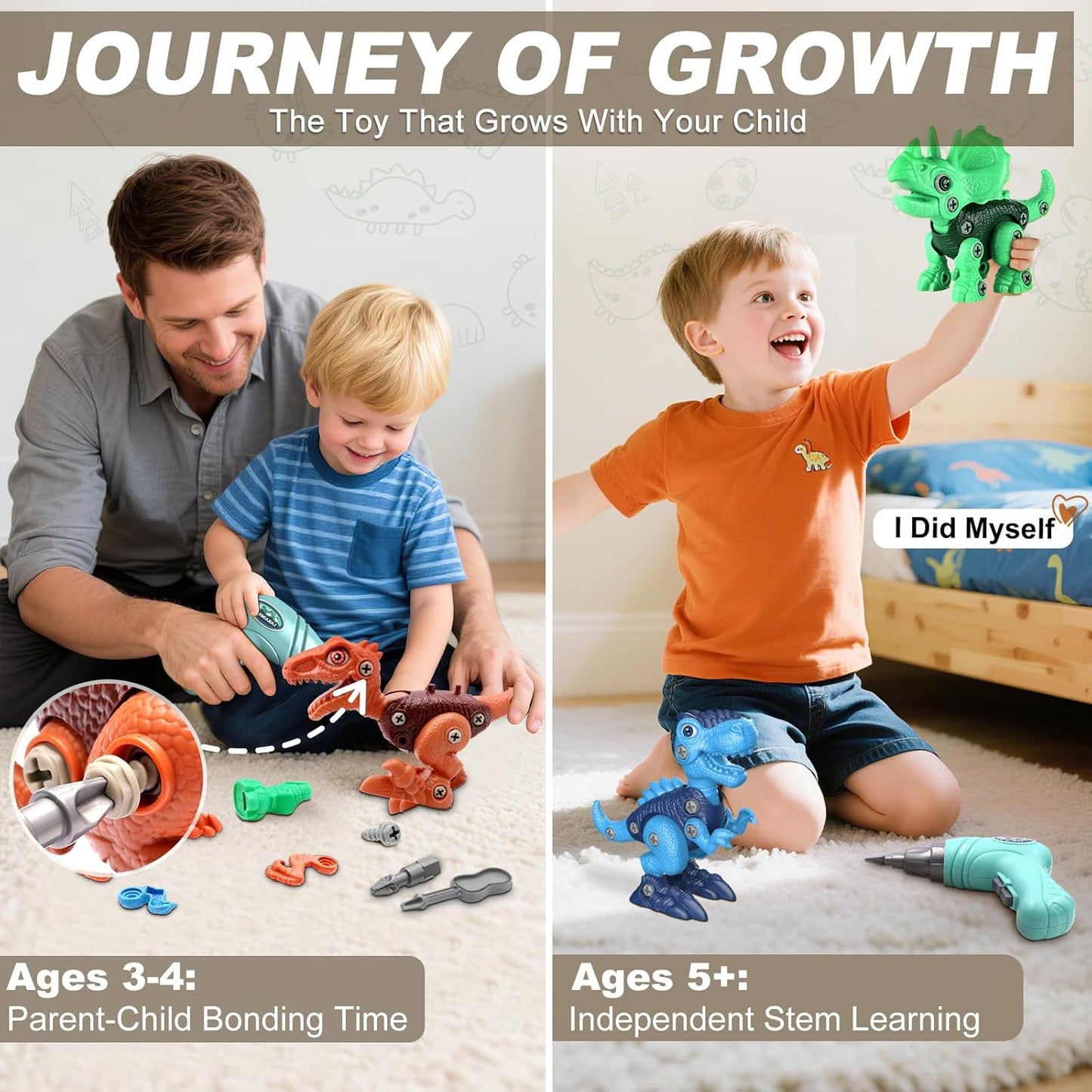 Brightblocks® Dinosaur STEM Toy Set for Kids