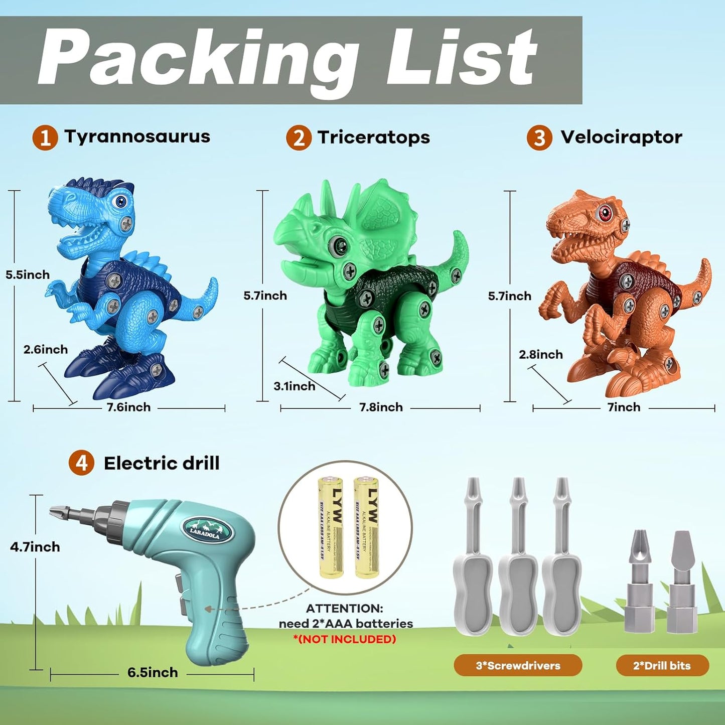 Brightblocks® Dinosaur STEM Toy Set for Kids