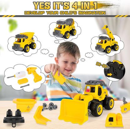 BuildMasters 4-in-1 Construction Truck Set