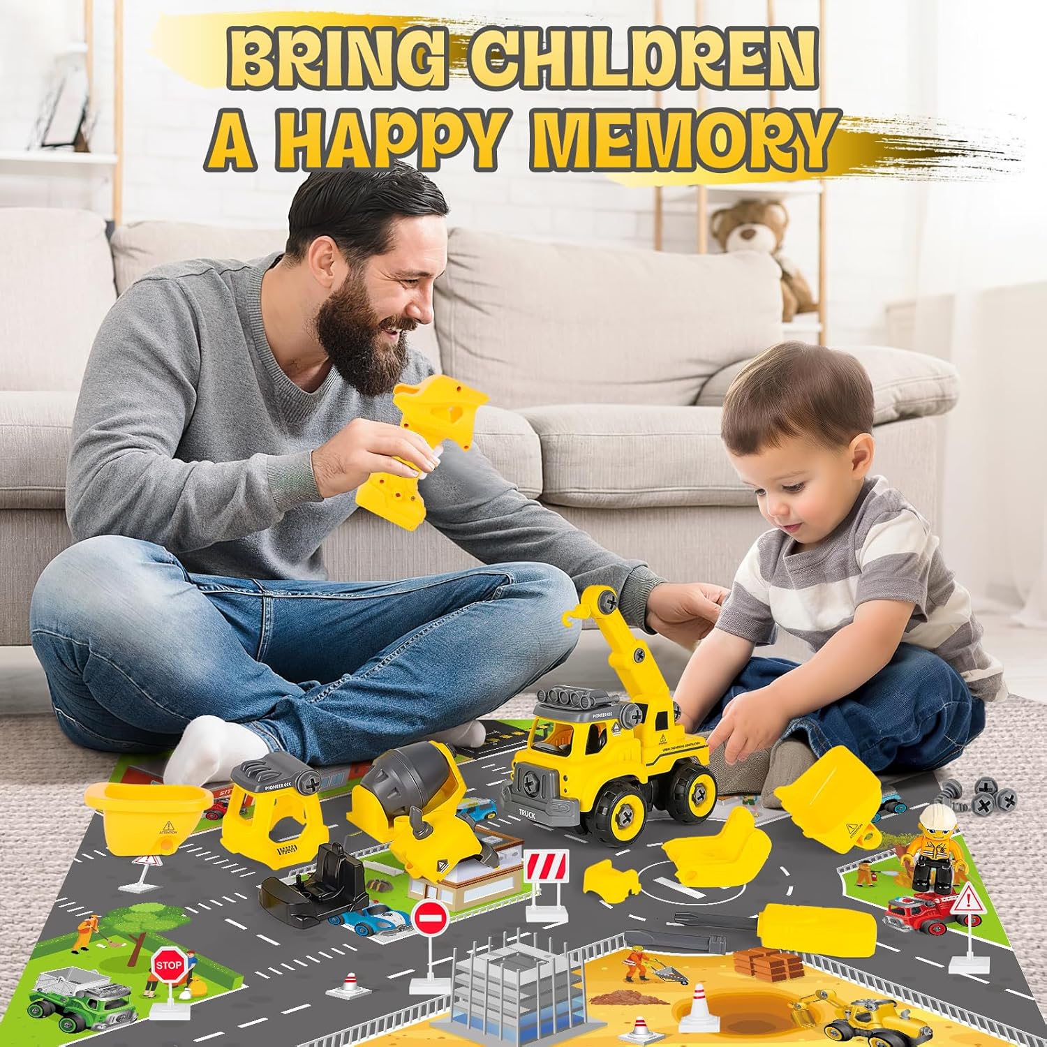 BuildMasters 4-in-1 Construction Truck Set